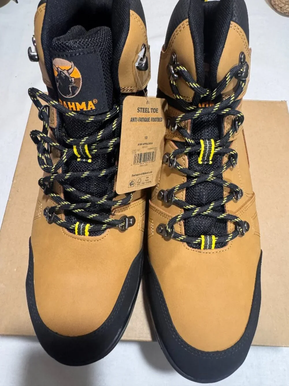 Brahma Appaloosa Men's Steel Toe Work Boots Wheat Tan NIB New Size 7 13